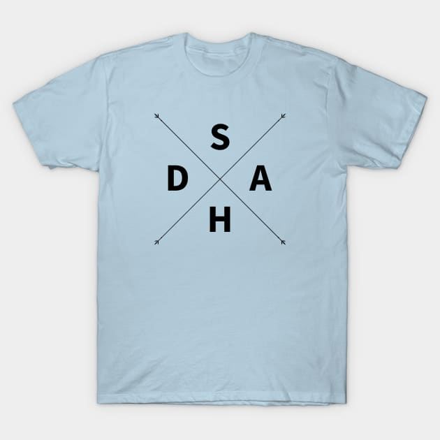 Stay-at-home Dad (SAHD), X-Divide, Black Text T-Shirt by Sahdtastic